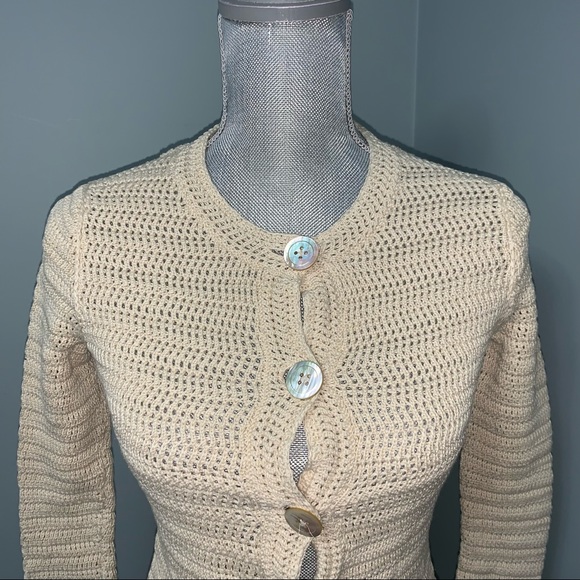 BANANA REPUBLIC knit round neck cardigan sweater office wear womens size XS - Picture 3 of 8